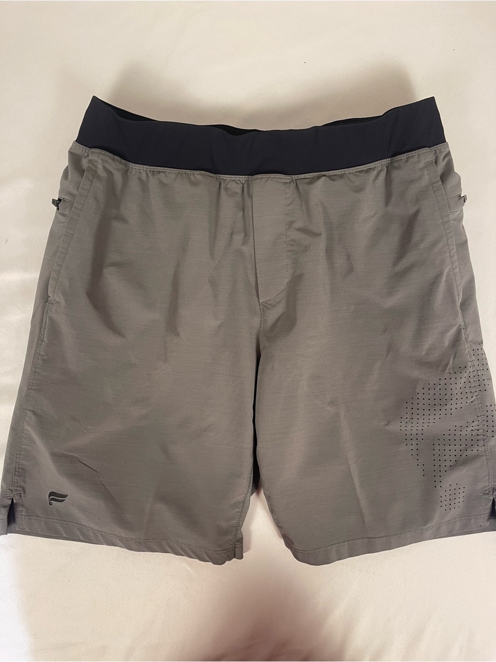 Men's Performance Grey Athletic Shorts with Black Waistband